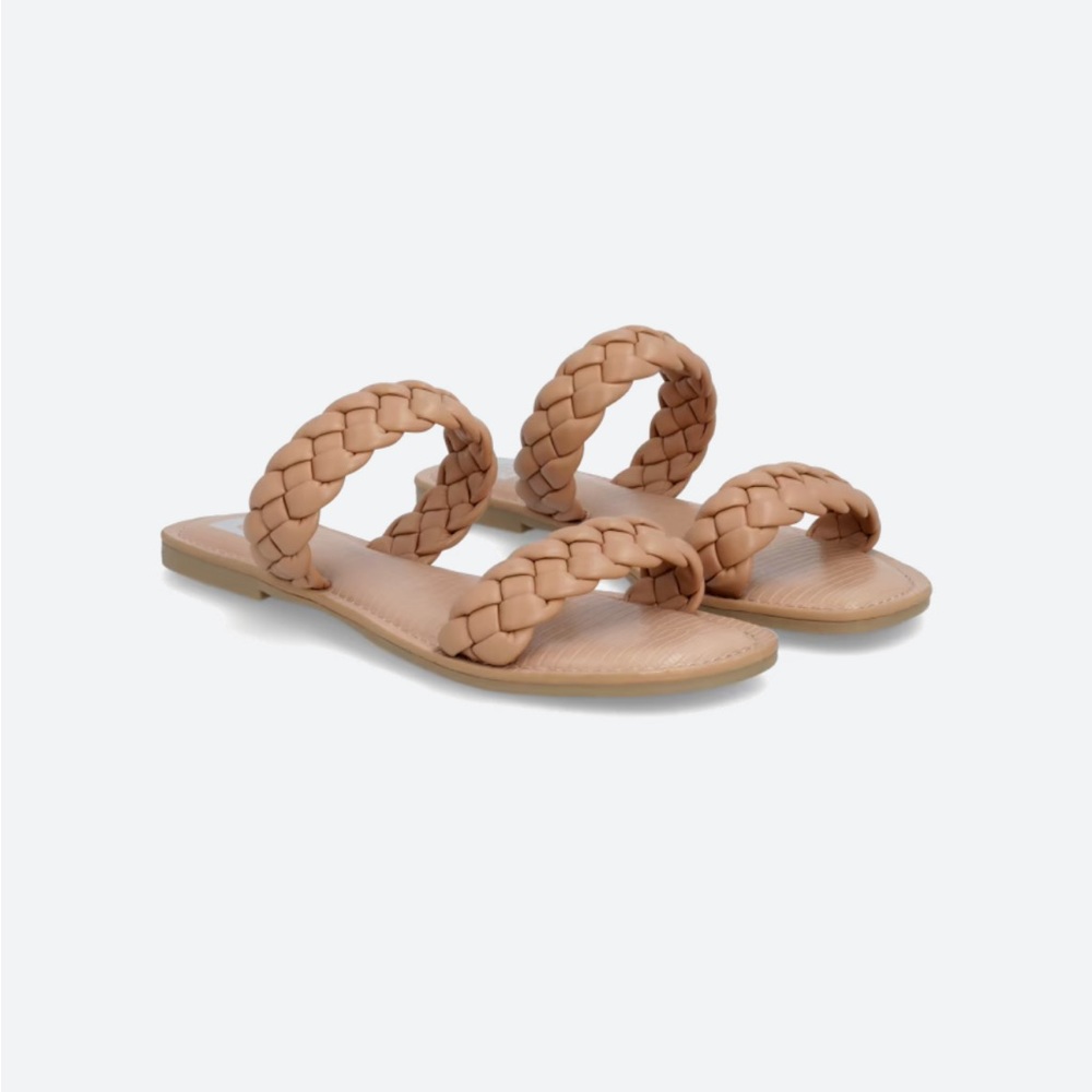 Camel flat sandals